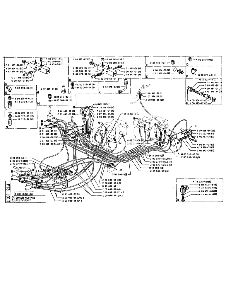 Схема запчастей Case 220 - (119) - PILOT CIRCUIT (07) - HYDRAULIC SYSTEM