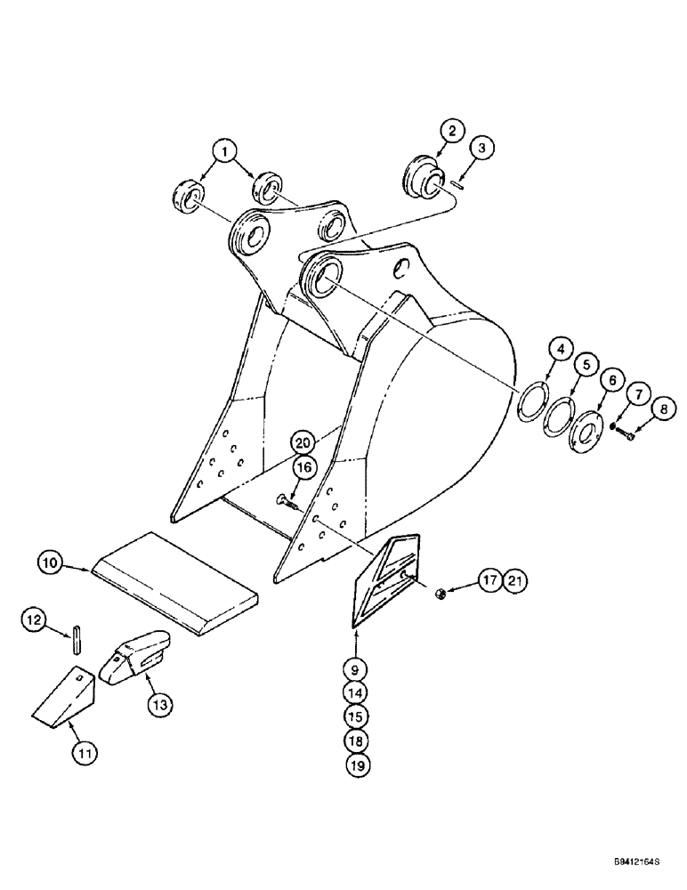 Схема запчастей Case 9010B - (9-104) - H & H BUCKETS,GENERAL PURPOSE & HVY DTY-STD CAPACITY BUCKET ASSEMBLIES, GENERAL PURPOSE, HEAVY DUTY (09) - CHASSIS