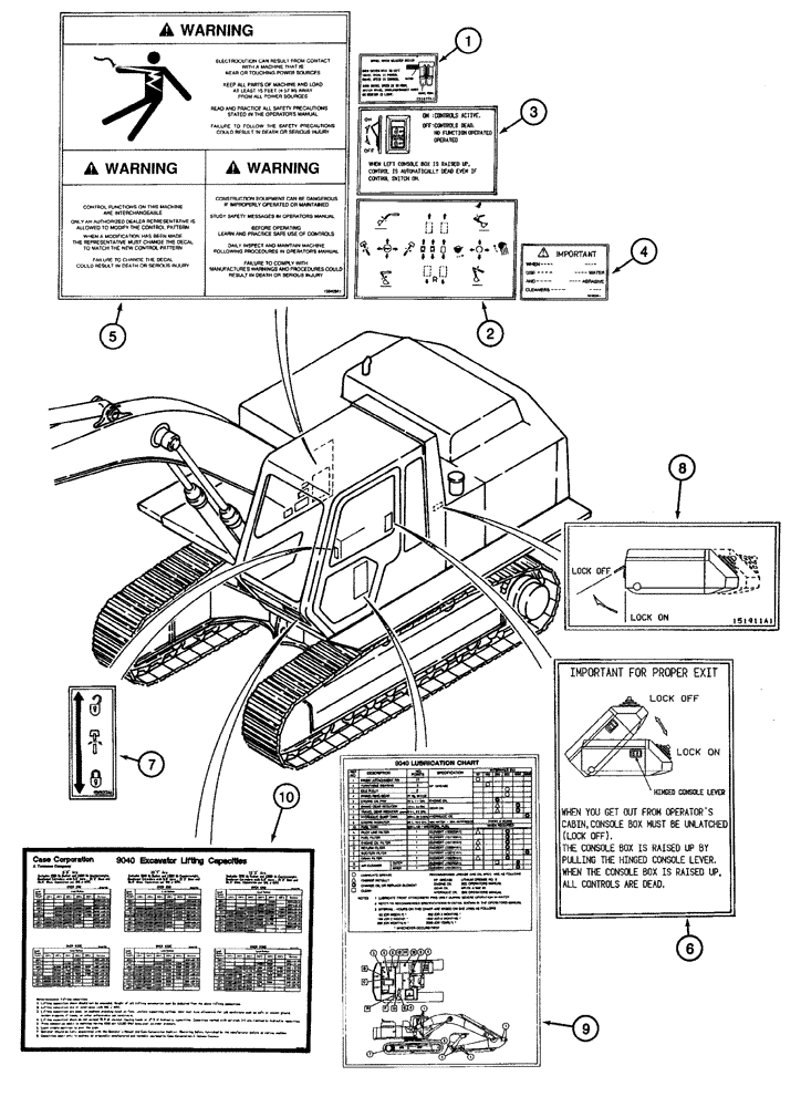 Схема запчастей Case 9040 - (9-84) - DECALS - FRENCH LANGUAGE, OPERATORS COMPARTMENT (09) - CHASSIS