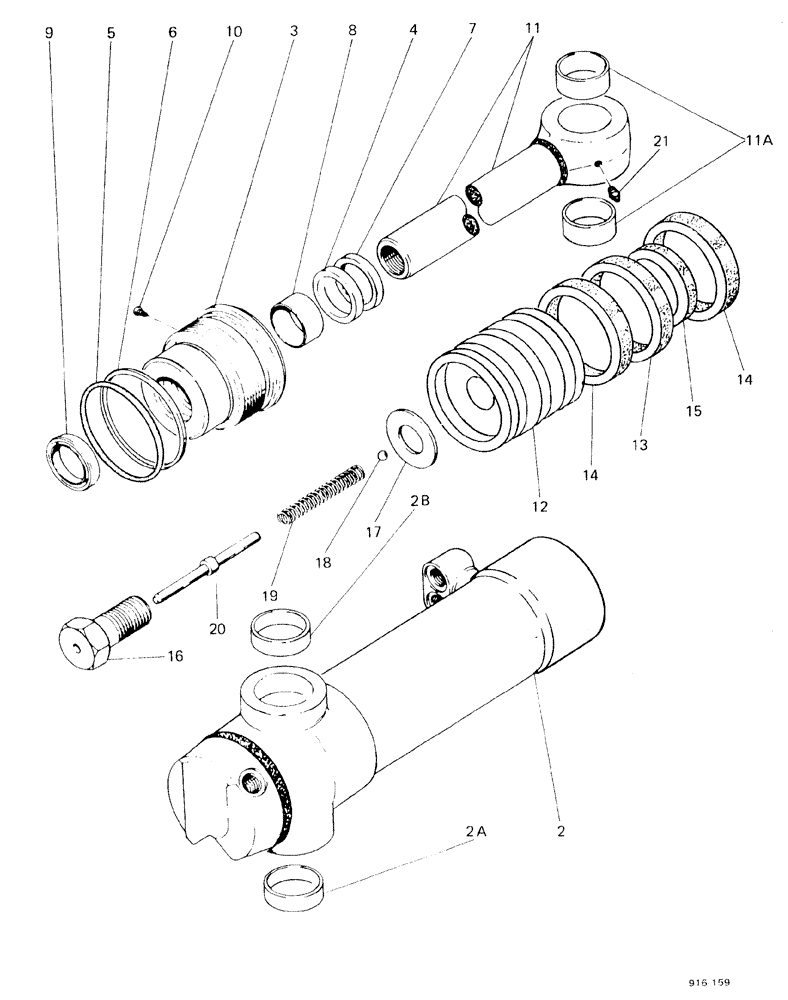 Схема запчастей Case 580F - (199A) - SIDE SHIFT BACKHOE SWING CYLINDERS, STARTING WITH NO 3.785.923 AND UP TO NO 3.787.235 (35) - HYDRAULIC SYSTEMS