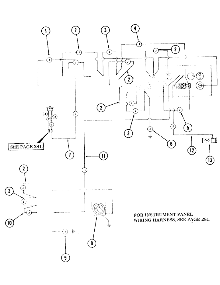 Схема запчастей Case 120 - (279) - INSTRUMENT PANEL JUMPER WIRES (55) - ELECTRICAL SYSTEMS