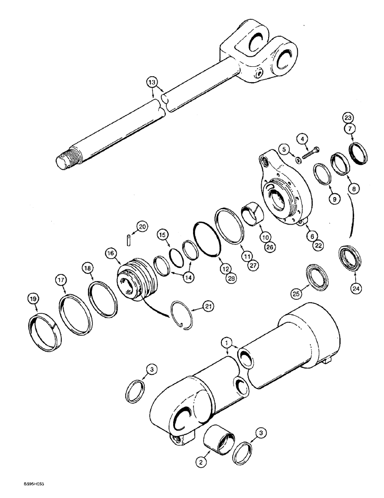Схема запчастей Case 821B - (8-46) - LIFT CYLINDERS (08) - HYDRAULICS