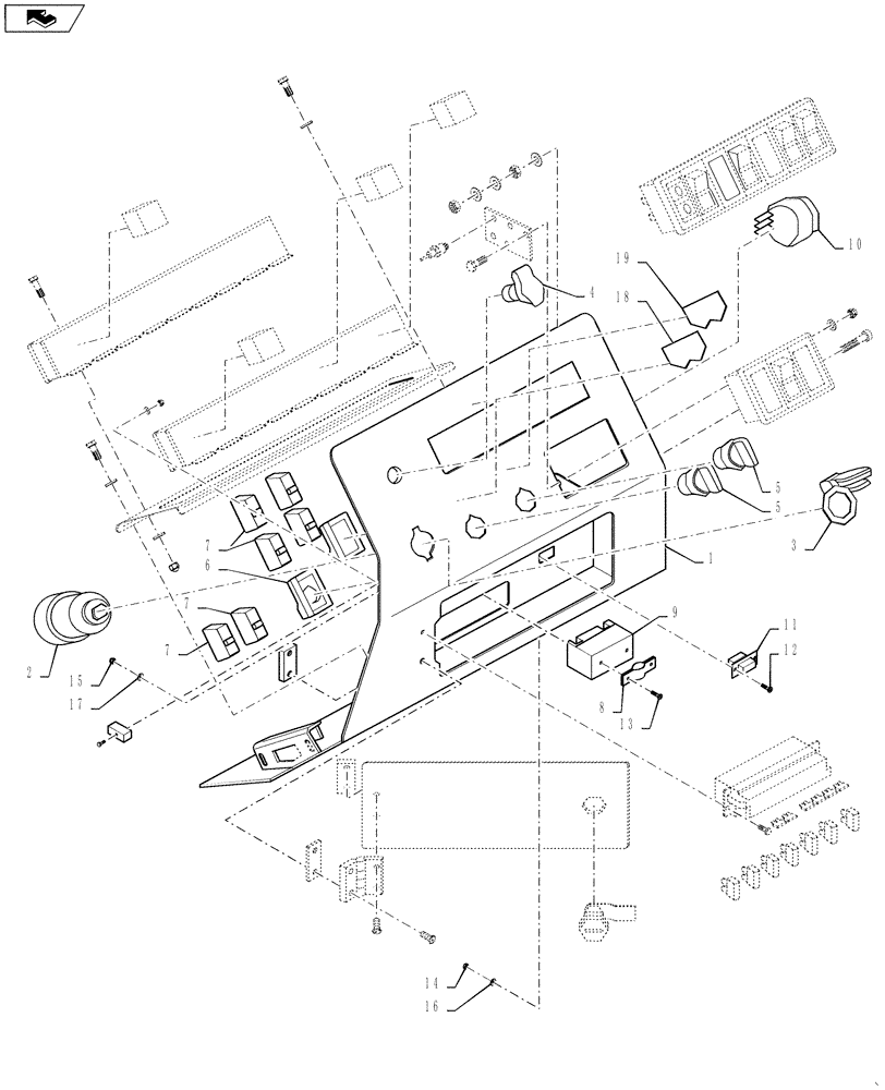 Схема запчастей Case DV207 - (55.418.02[02]) - DASHBOARD (55) - ELECTRICAL SYSTEMS