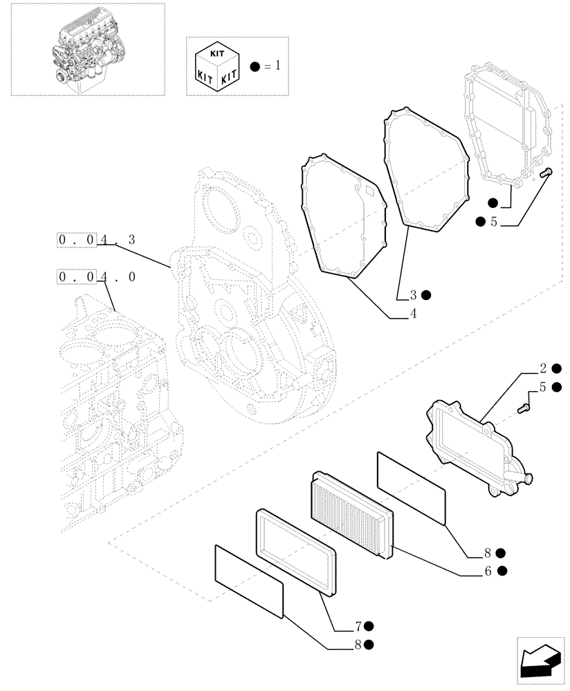 Схема запчастей Case F3BE0684E B001 - (0.04.5[01]) - ENGINE BREATHERS (500386078) 