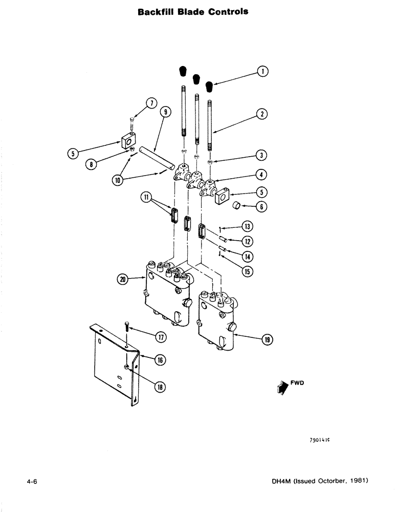 Схема запчастей Case DH4 - (4-06) - BACKFILL BLADE CONTROLS (86) - DOZER