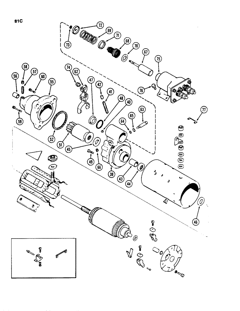 Схема запчастей Case 855C - (081C) - R47368 STARTER (06) - ELECTRICAL SYSTEMS