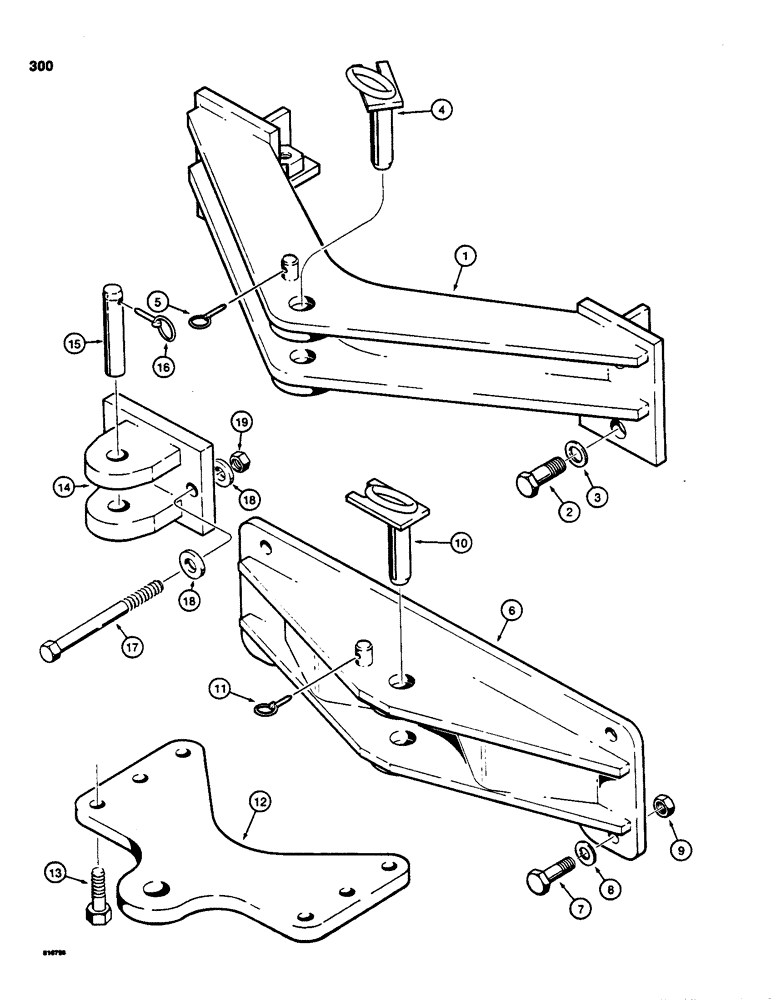 Схема запчастей Case 850C - (300) - DRAWBARS, NO REAR EQUIPMENT (05) - UPPERSTRUCTURE CHASSIS