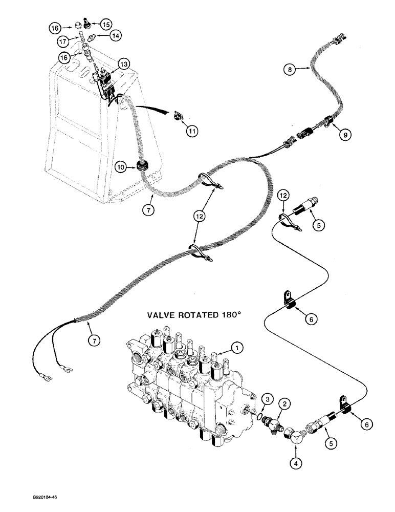 Схема запчастей Case 590 - (8-052) - BACKHOE BOOM LOCK HYDRAULIC AND ELECTRICAL CIRCUIT, AT CONTROL TOWER AND BACKHOE VALVE (08) - HYDRAULICS