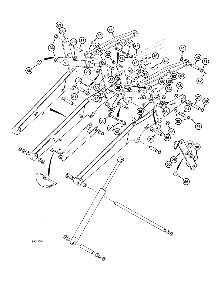 Схема запчастей Case 590 - (9-014) - LOADER FRAME AND MOUNTING PARTS (CONT) (09) - CHASSIS/ATTACHMENTS