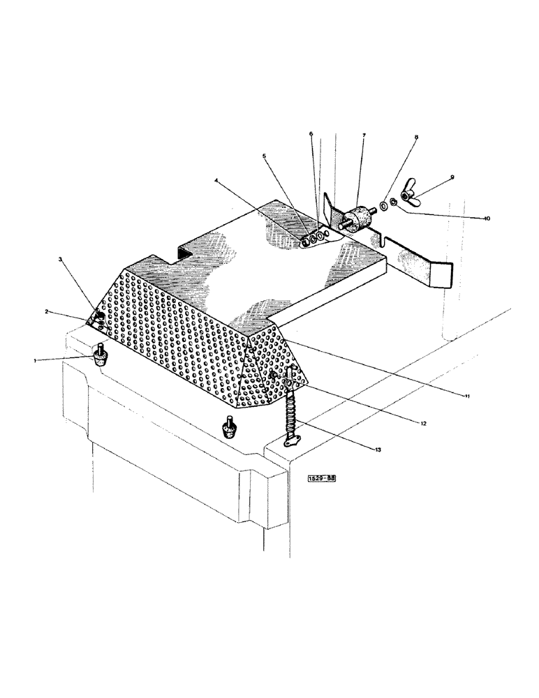 Схема запчастей Case 1529 - (007C) - HOOD FOR DEUTZ ENGINE 