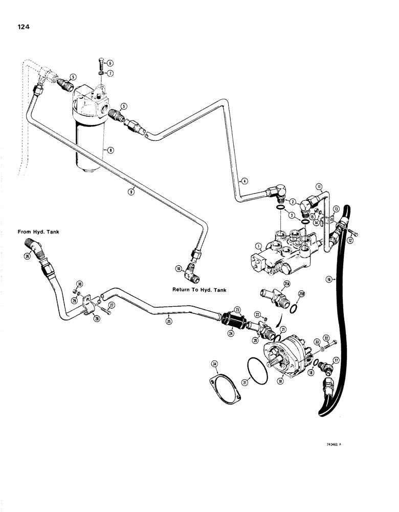 Схема запчастей Case 1830 - (124) - BASIC EQUIPMENT HYDRAULICS (35) - HYDRAULIC SYSTEMS