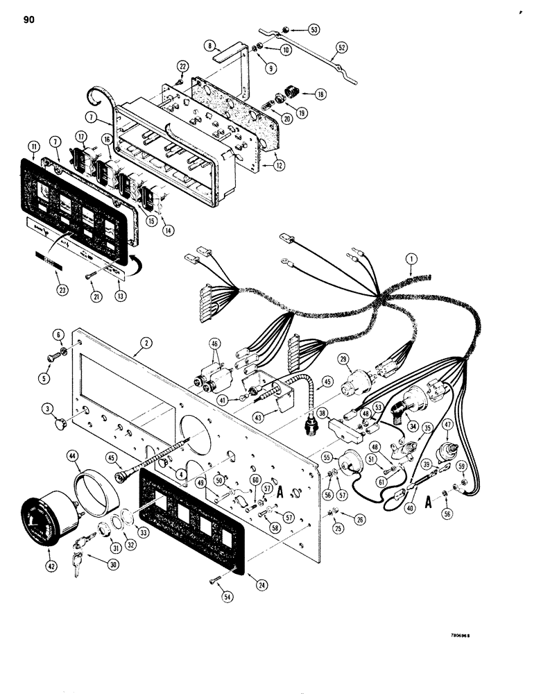 Схема запчастей Case 680G - (090) - INSTRUMENT PANEL (04) - ELECTRICAL SYSTEMS