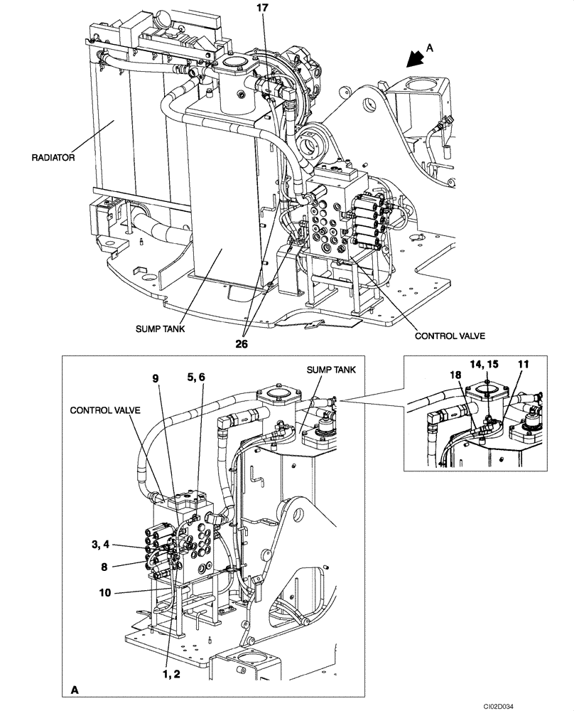 Схема запчастей Case CX75SR - (08-08) - HYDRAULICS - DRAIN LINE, MODELS WITHOUT LOAD HOLD (08) - HYDRAULICS