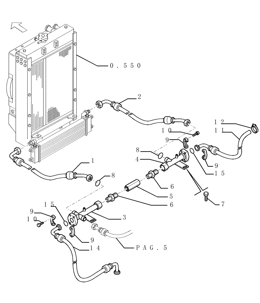 Схема запчастей Case 1850K LT - (3.434[04]) - HYDRAULIC SYSTEM PIPING (07) - HYDRAULIC SYSTEM/FRAME