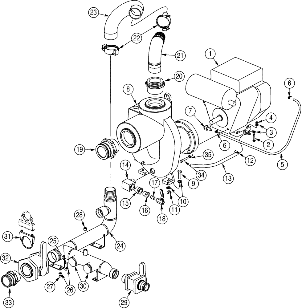 Схема запчастей Case BPGHP335 - (09-45) - SKID, 24 HORSEPOWER ENGINE PUMP, MIXING SYSTEM 