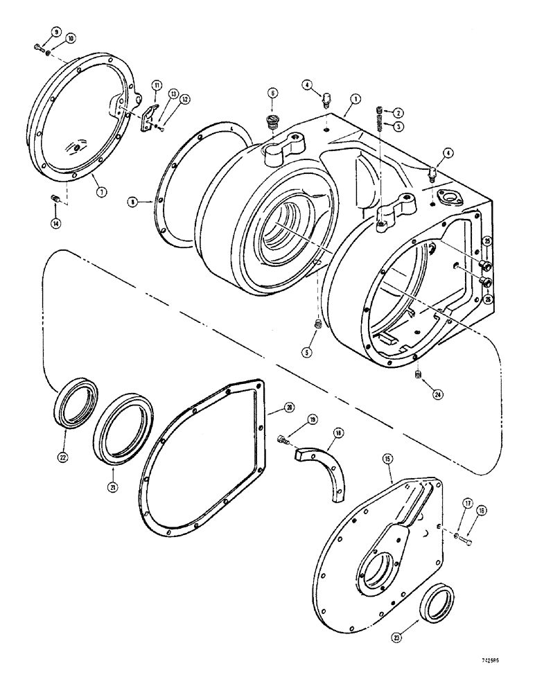 Схема запчастей Case 400 - (102) - HOUSING ASSEMBLY, GEARMATIC WINCH (05) - UPPERSTRUCTURE CHASSIS