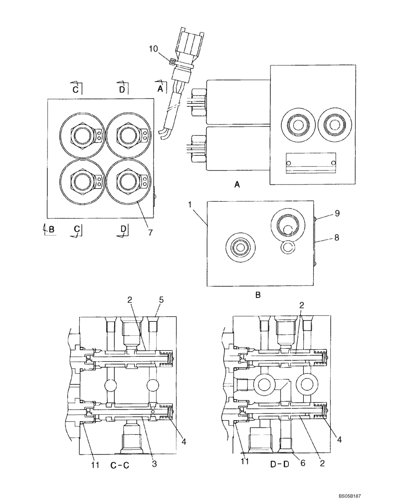 Схема запчастей Case CX130B - (08-61) - VALVE, SOLENOID (08) - HYDRAULICS