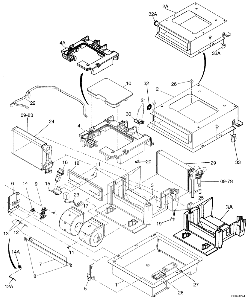 Схема запчастей Case 521E - (09-82) - AIR CONDITIONING (09) - CHASSIS