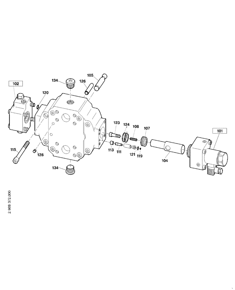 Схема запчастей Case 121E - (22.125[2988372000]) - REGULATION HYDRAULIC MOTOR CONTROL UNIT STANDARD (35) - HYDRAULIC SYSTEMS