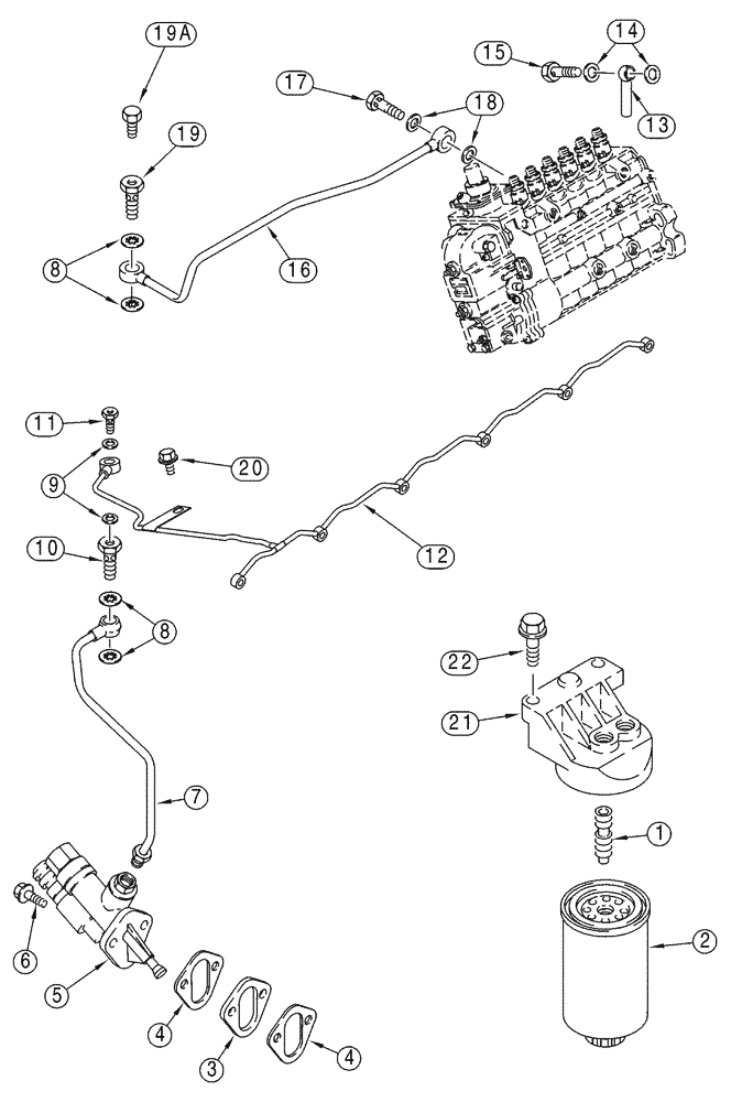 Схема запчастей Case 621D - (03-06) - FUEL FILTER - PUMP, TRANSFER, 6T-590 EMMISSIONS CERTIFIED ENGINE (03) - FUEL SYSTEM