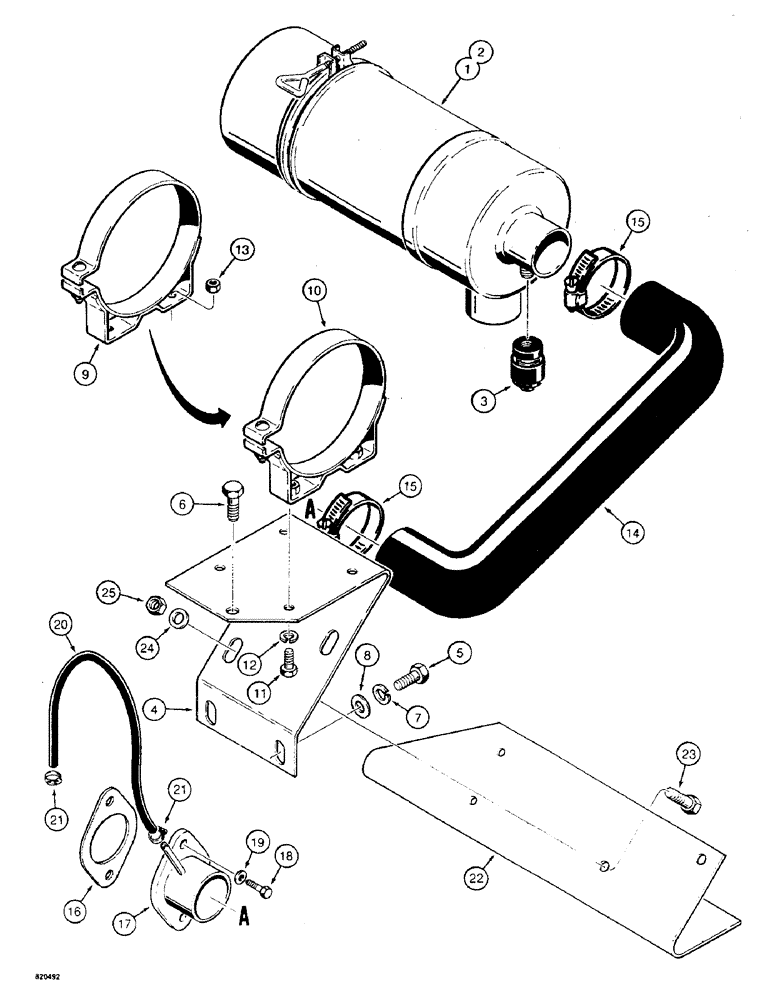 Схема запчастей Case W4 - (016) - AIR CLEANER & AIR INTAKE PARTS, FOR 1.8 LITRE ENGINE, USED BEFORE TRAC. SN 1205402 EXCEPT SN 1205397 (02) - ENGINE