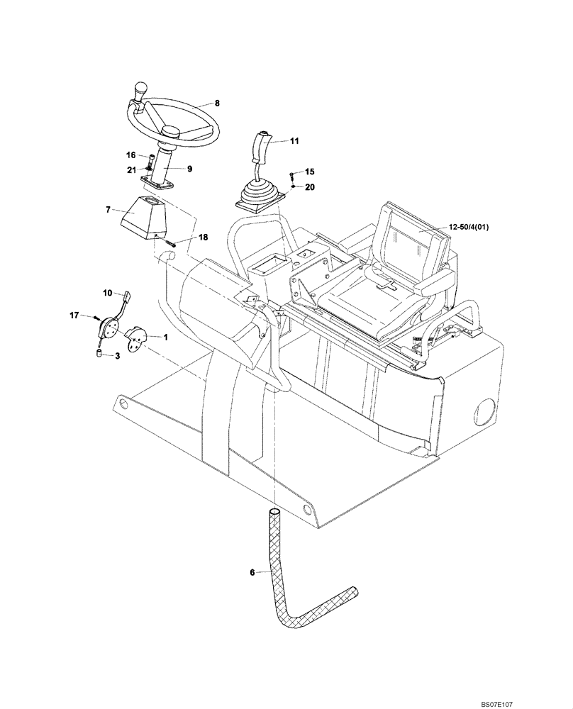 Схема запчастей Case DV204 - (12-185/124[01]) - OPERATORS COMPARTMENT CONTROLS (GROUP 185/124) (09) - CHASSIS/ATTACHMENTS