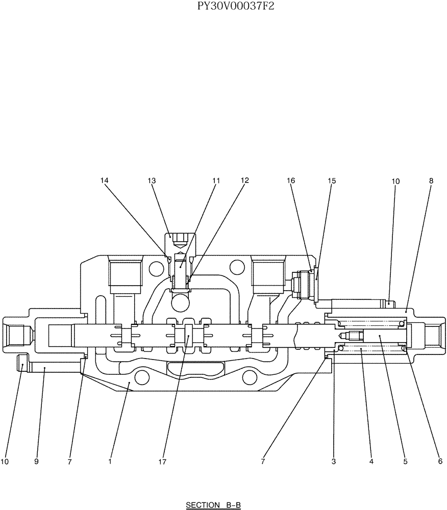 Схема запчастей Case CX50B - (07-003) - VALVE ASSY, CONTROL, P/N PY30V00037F2 (35) - HYDRAULIC SYSTEMS