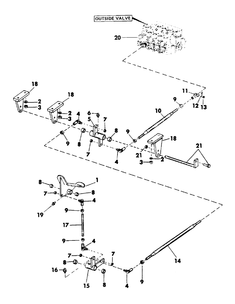 Схема запчастей Case 40BLC - (094) - TOOL PEDAL CONTROL AND LINKAGE (05) - UPPERSTRUCTURE CHASSIS