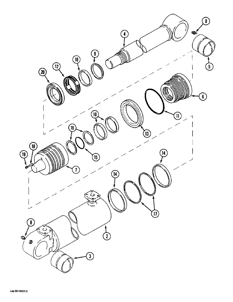 Схема запчастей Case 1088 - (8G-18) - BOOM CYLINDER, P.I.N. FROM 20235 AND AFTER, P.I.N. FROM 106901 AND AFTER (08) - HYDRAULICS