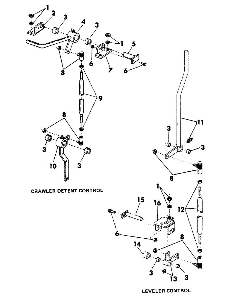 Схема запчастей Case 40BLC - (296) - CRAWLER DETENT CONTROL AND LEVELER CONTROL, (USED WITH 30" HI-RISE ATTACHMENT) (05) - UPPERSTRUCTURE CHASSIS