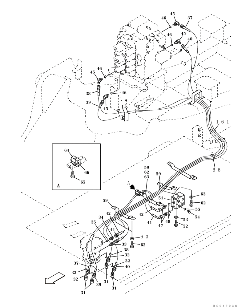 Схема запчастей Case CX160 - (08-22) - PILOT CONTROL LINES, TRAVEL - MODELS WITH LOAD HOLD (08) - HYDRAULICS