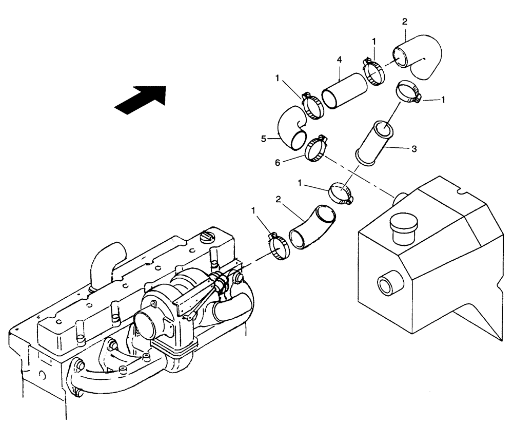 Схема запчастей Case 325 - (0.530/1[02]) - ENGINE AIR INTAKE (01) - ENGINE