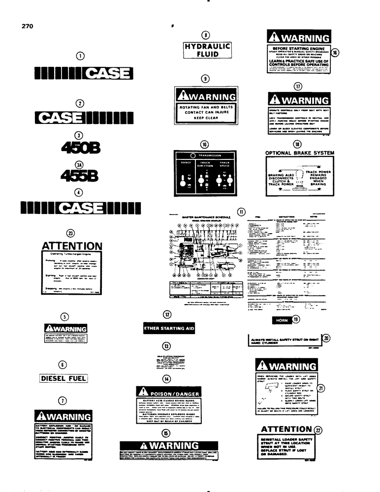 Схема запчастей Case 450B - (270) - DECALS (05) - UPPERSTRUCTURE CHASSIS