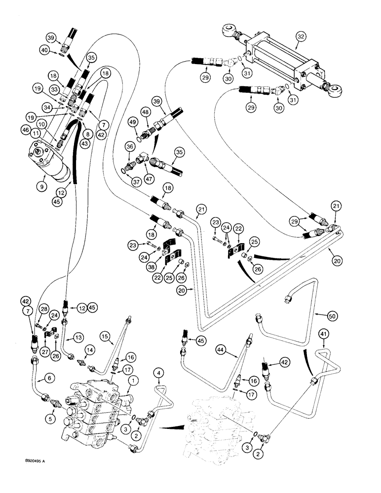 Схема запчастей Case 580SK - (5-04) - STEERING HYDRAULIC CIRCUIT (05) - STEERING
