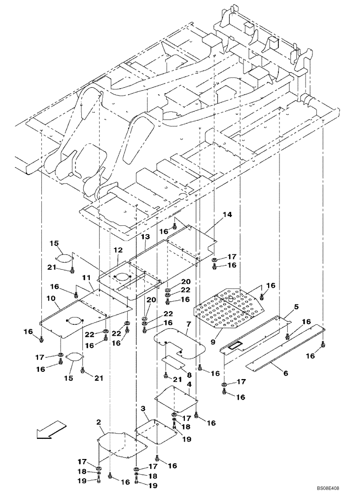 Схема запчастей Case CX700B - (09-05) - TURNTABLE - ACCESS COVERS (09) - CHASSIS