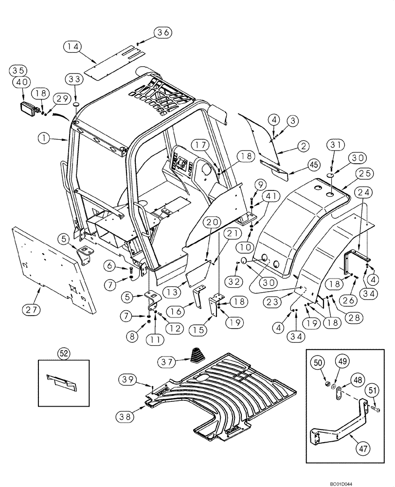 Схема запчастей Case 585G - (09-27) - CANOPY, ROPS (09) - CHASSIS