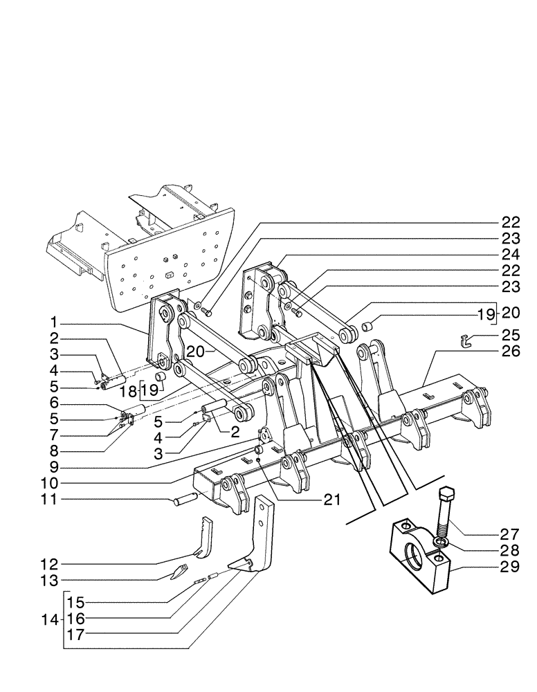 Схема запчастей Case 885B - (09-24[03]) - RIPPER TOOL BAR AND LINKAGE (09) - CHASSIS/ATTACHMENTS