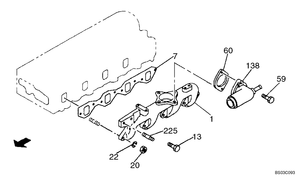 Схема запчастей Case CX75SR - (02-14) - MANIFOLD - INTAKE (02) - ENGINE