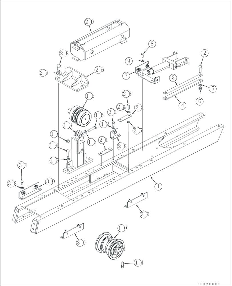 Схема запчастей Case 750K - (05-01) - FRAME, TRACK - ROLLER AND RECOIL HOUSING 750K (11) - TRACKS/STEERING