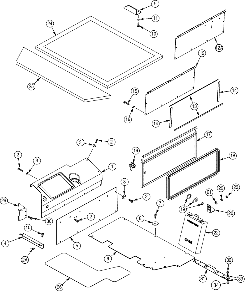 Схема запчастей Case 821C - (09-68) - CANOPY, ROPS COVERS JEE0093239- (09) - CHASSIS