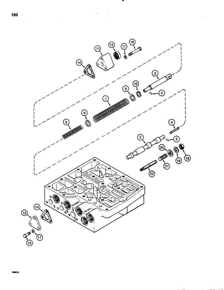 Схема запчастей Case 1150C - (180) - TRANSMISSION CONTROL VALVE, BRAKE SPOOL (06) - POWER TRAIN