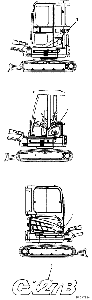 Схема запчастей Case CX27B PV13 - (06-017[00]) - NAME PLATE INSTALLATION (PV22T00083F1) NAME-PLATE