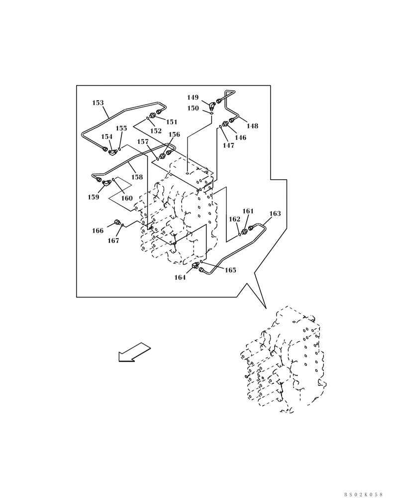 Схема запчастей Case CX330 - (08-39) - PILOT CONTROL LINES, CONTROL VALVE - MODELS WITH LOAD HOLD (08) - HYDRAULICS