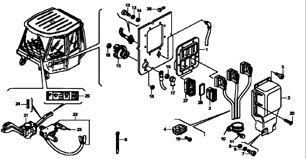 Схема запчастей Case 340B - (67A00002110[001]) - COMPONENTS, ELECTRICAL (P.I.N. HHD0340BN7PG58147 AND AFTER) (84216525) (13) - Electrical System / Decals