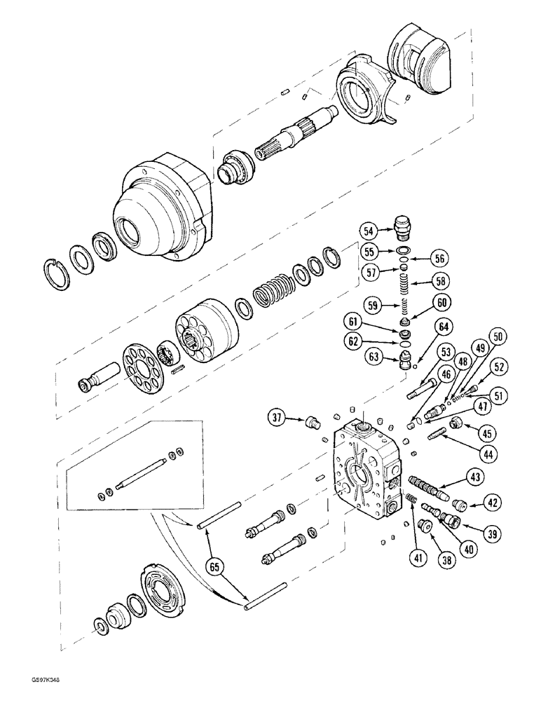 Схема запчастей Case 170C - (6-12) - TRACK DRIVE HYDRAULIC MOTOR (06) - POWER TRAIN