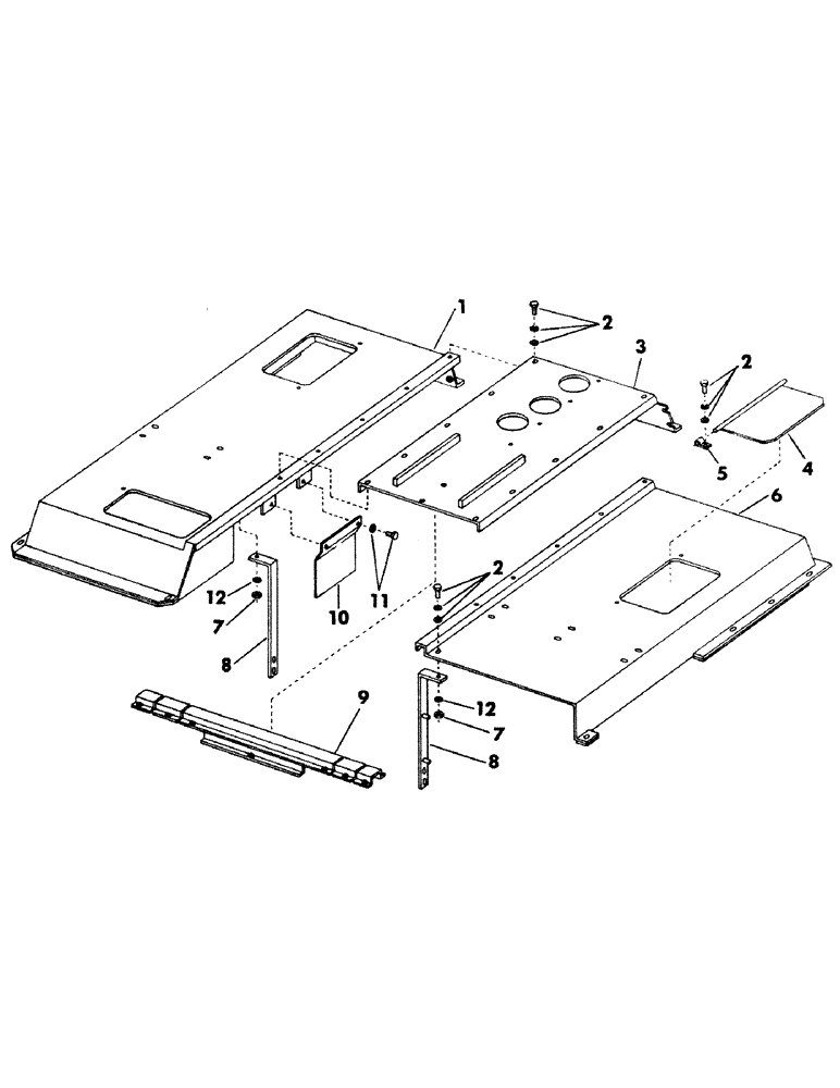 Схема запчастей Case 40BLC - (102) - TURNTABLE SHROUDING ENGINE COVERS, (USED WITH SPARK ARRESTOR MUFFLERS) (04) - UNDERCARRIAGE