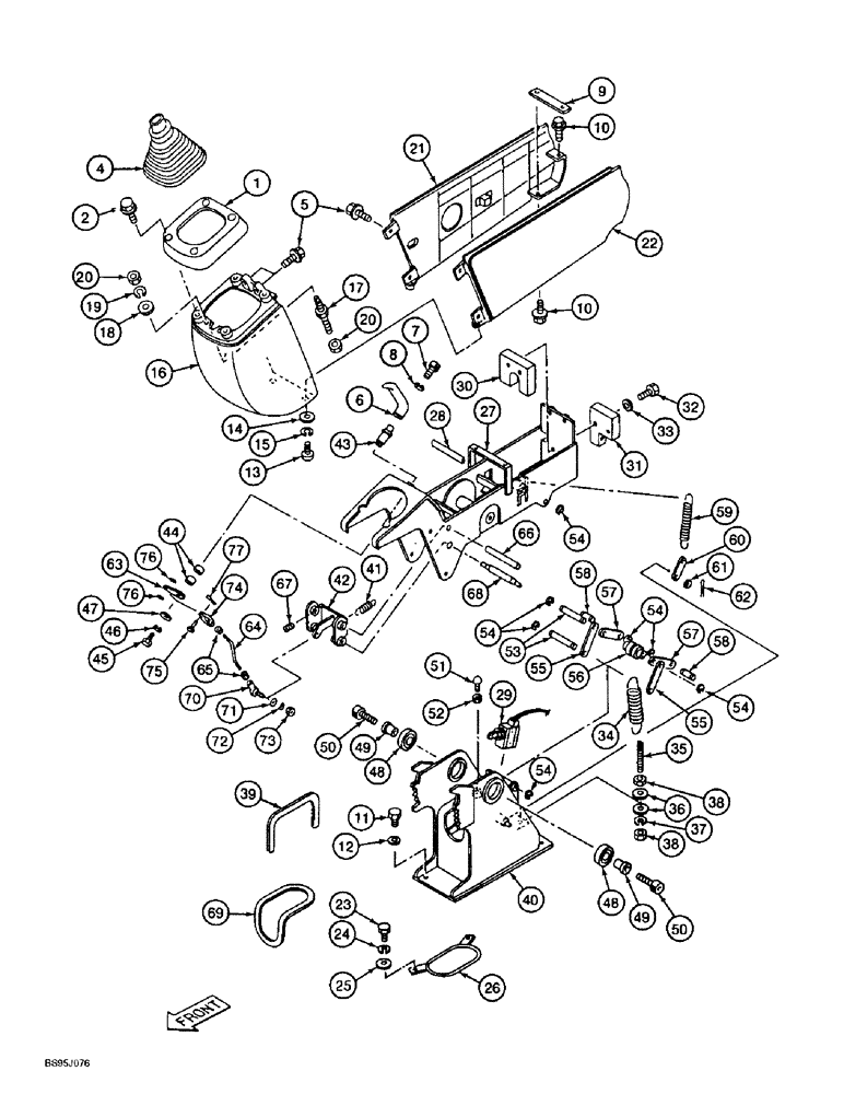 Схема запчастей Case 9010B - (9-034) - LEFT-HAND CONTROL CONSOLE ASSEMBLY (09) - CHASSIS