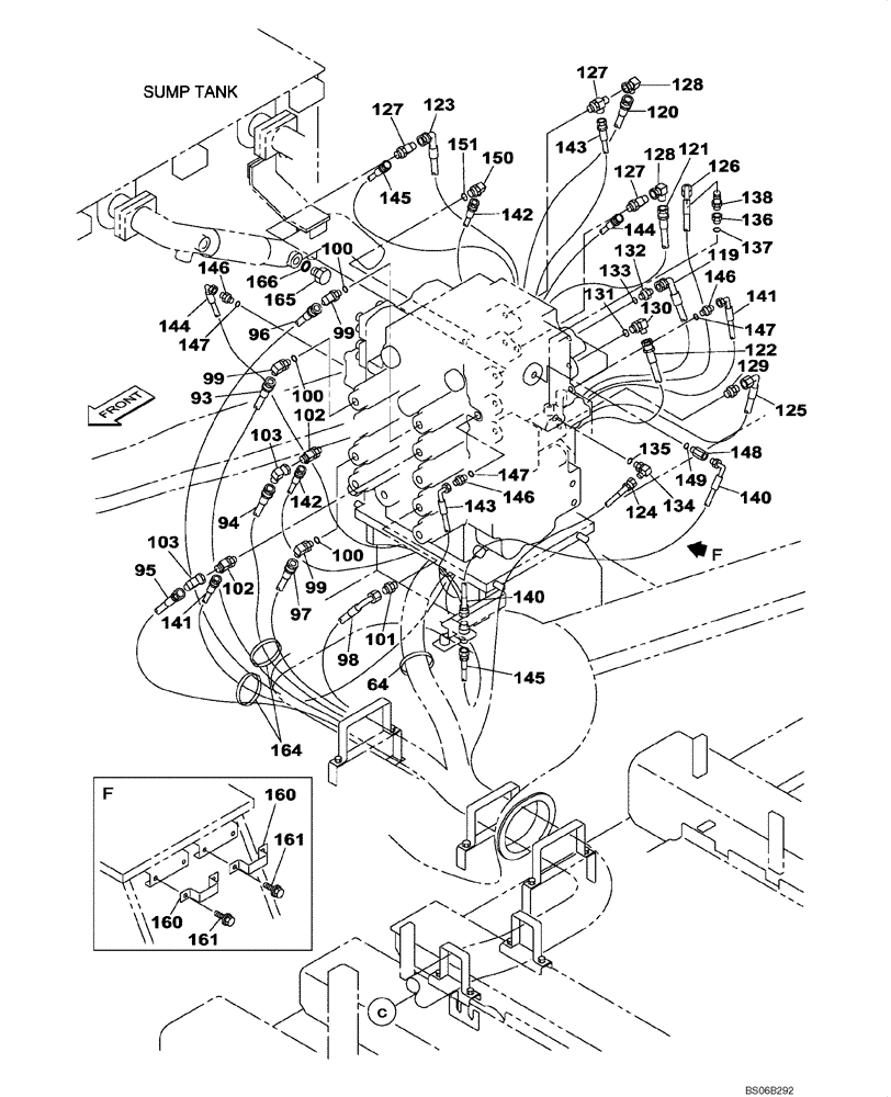 Схема запчастей Case CX700 - (08-032-00[01]) - HYDRAULIC CIRCUIT - ATTACHMENT CONTROL VALVE PILOT (WITHOUT VALVE, PRESSURE RELIEF) (08) - HYDRAULICS