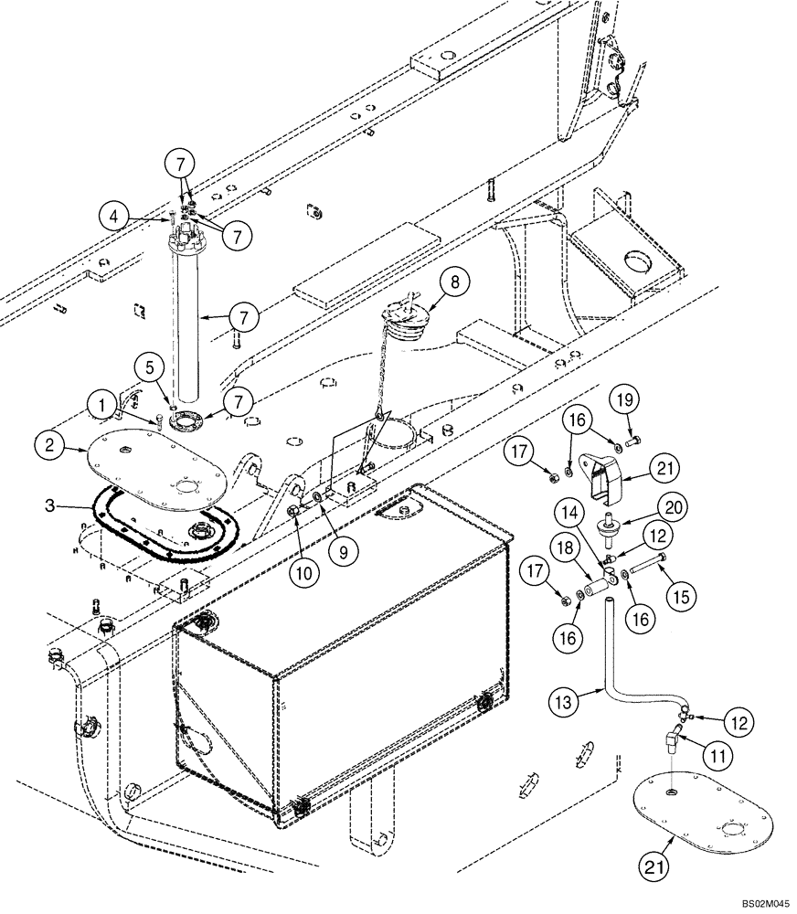 Схема запчастей Case 921C - (03-02) - FUEL TANK FILLER - SENDER (03) - FUEL SYSTEM