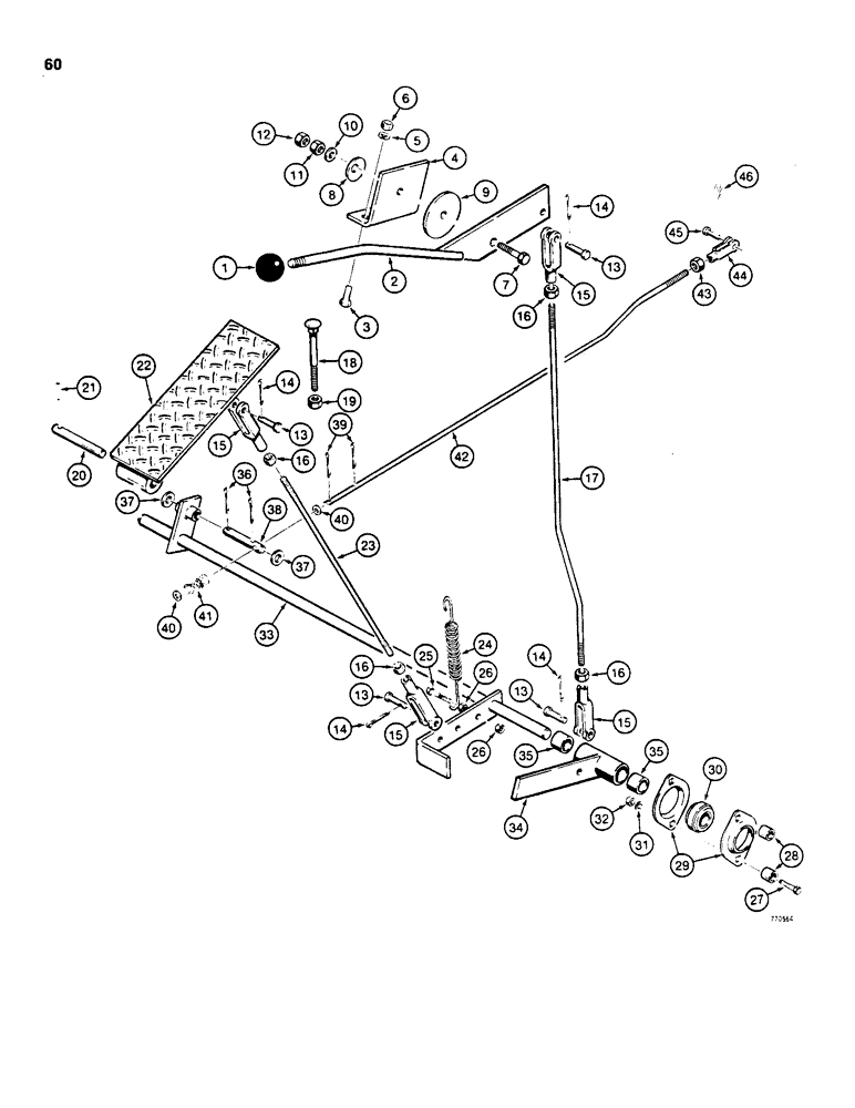 Схема запчастей Case 850C - (060) - THROTTLE CONTROL LINKAGE (01) - ENGINE